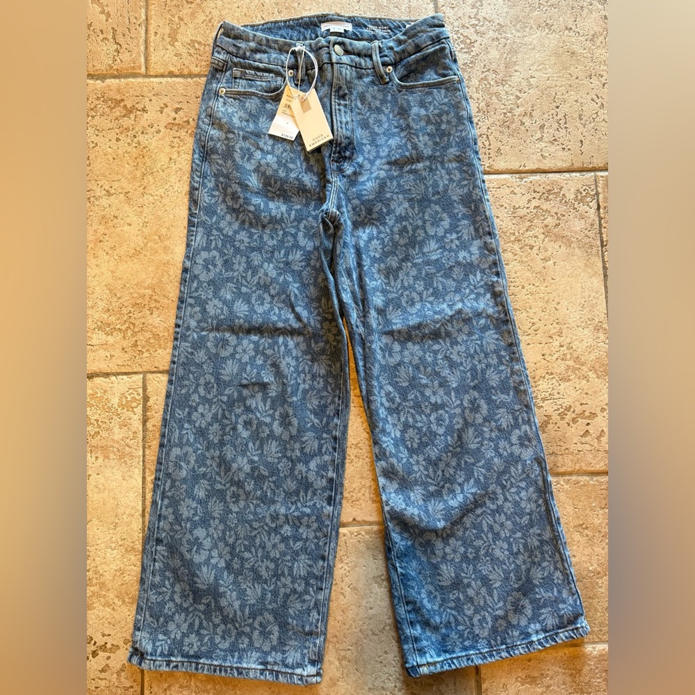 Good American Women's good waist  Palazzo Crop Jeans size 6/28